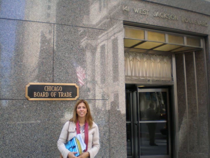 Dra. Mariana Salvador en el CBOT de Chicago, Estados Unidos